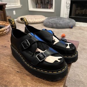 DR. MARTENS SIDNEY HAIR ON CREEPER PLATFORM SHOES